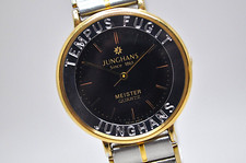 [Quasi come nuovo] Vintage Junghans Meister JE-107M Quadrante Nero Quarzo Unisex