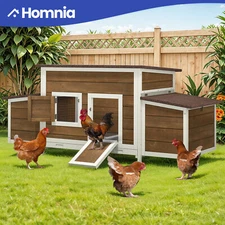 67" Waterproof Wooden Chicken Coop Poultry House for Duck Rabbit w/ Nesting Box