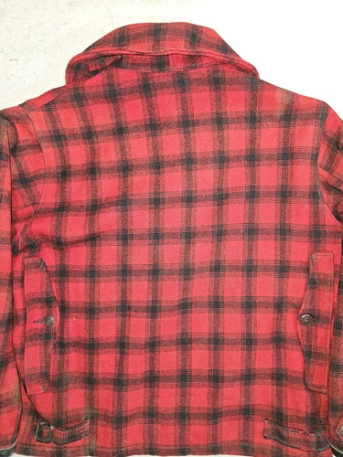Vintage Woolrich Buffalo Plaid Wool Hunting Jacket w/ Game Pouch Men's Size 42 - Picture 10 of 12