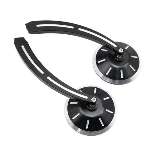 Motorcycle Rearview Mirrors for Harley Cruiser Chopper Bobber Side Mirrors Black - Picture 7 of 9
