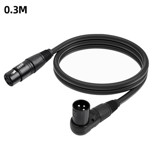 Cable de micrófono XLR macho a hembra de 90 grados XLR de 0,3/1/1,8 M cable blindado reutilizable - Imagen 3 de 21