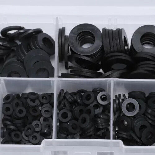 500Pcs Flat Washers Nylon Rubber Rings Plain Repair Gasket Assortment M2-M10 Kit - Picture 11 of 11