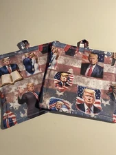 TRUMP 2 Piece Potholder Set / Donald Trump Gift Set / Handmade / Brand New
