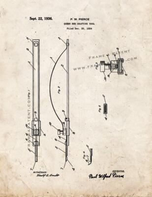 Queen Bee Grafting Tool Patent Print Old Look