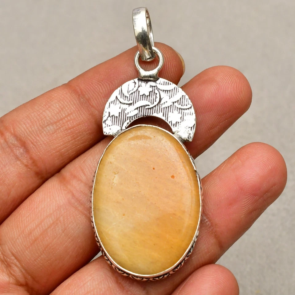 Ciondolo gioiello fatto a mano in argento sterling 925 con pietra preziosa al... - Immagine 3 di 4