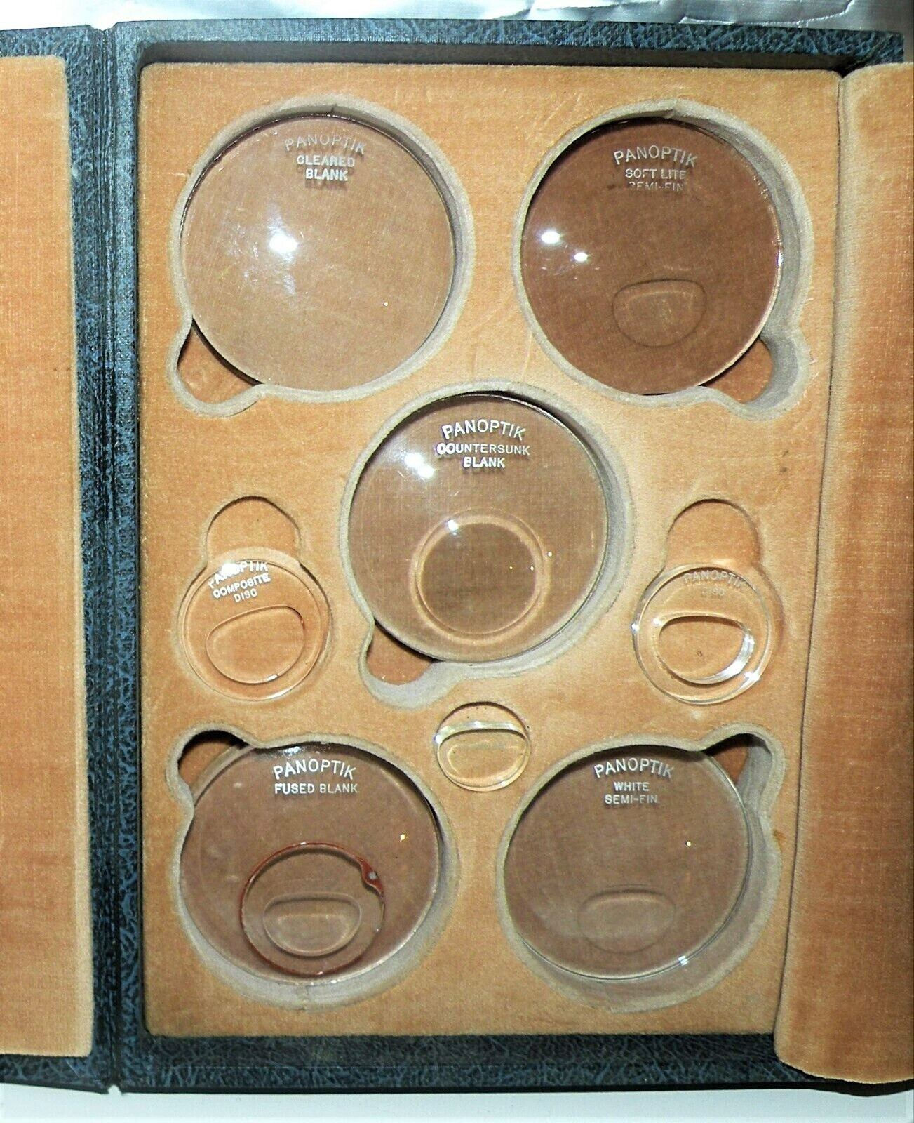 RARE VTG 1930s COLLECTIBLE PANOPTIK BIFOCAL OPTOMETRISTS TRIAL LENSES