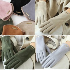 Autumn And Winter Women Suede Leaking Finger Thin Fleece Not Bloated Keep Warm