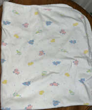 Nordstrom Receiving Blanket White Pastel Bunny Lamb Duck 26x32 All Cotton