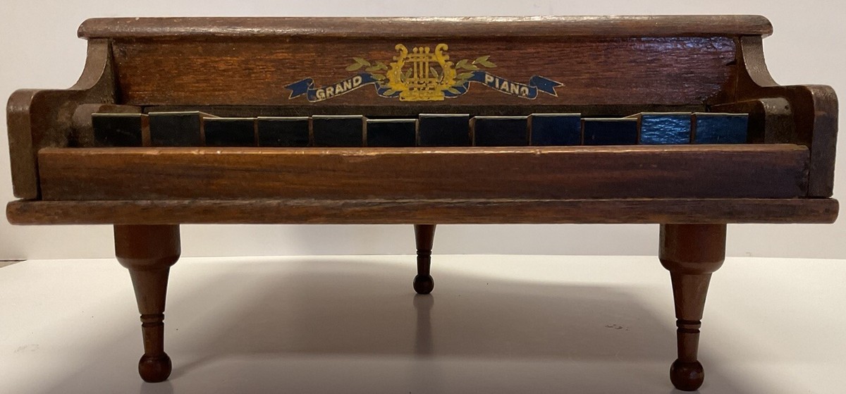 Antique 12-Key Child's Wooden Grand Piano, 1950s?, All Keys
