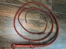 Bull Whip - Bourbon Colored Leather 8 Ply - 10ft Handmade