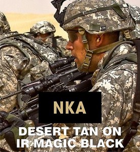 NKA TAN ON MAGIC BLACK solasX IR PATCH 2ND 2"X1" WITH VELCRO® BRAND FASTENER
