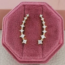 925 Sterling Silver 925 Dainty Cubic Zirconia Earrings