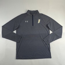 Under Armour Jacket Small Grey Blue Mens Loose Heatgear 1/4 Zip Long Sleeve Used