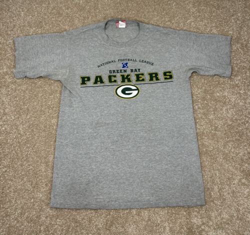 Vintage Green Bay Packers T Shirt Gray Mens Sz Medium NFL Football - Picture 1 of 6