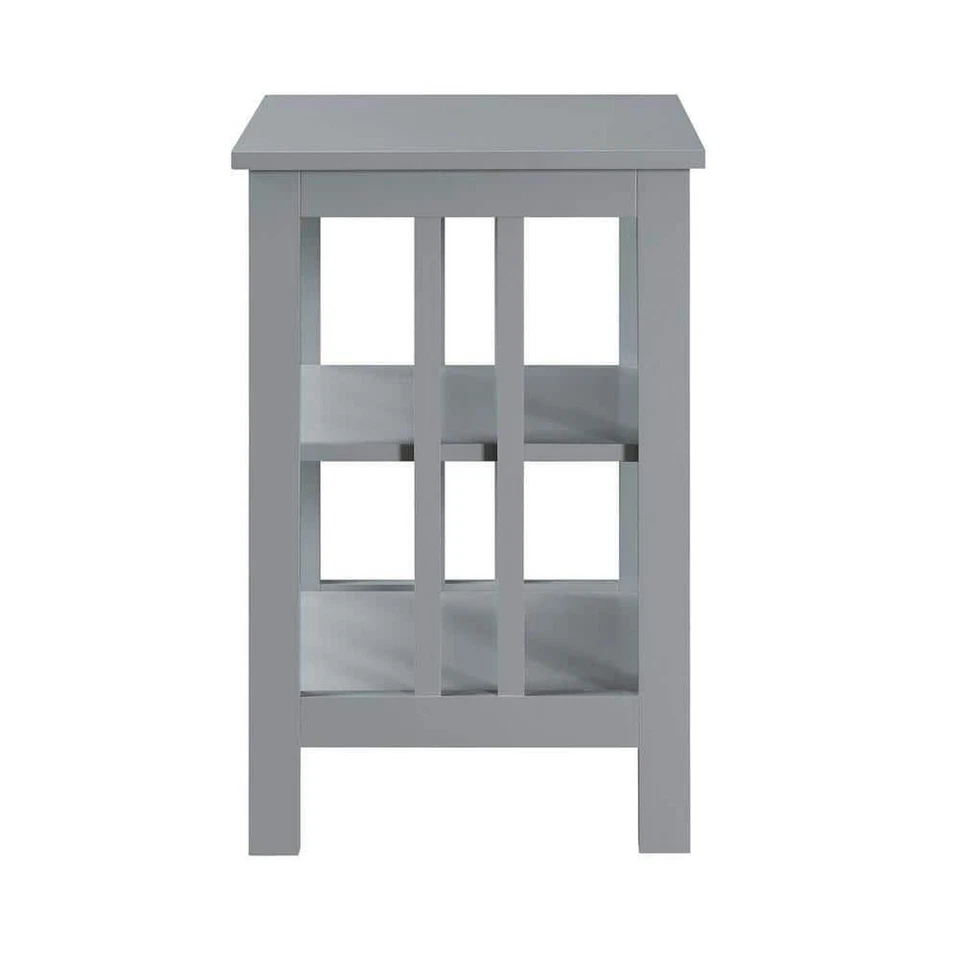 End Table Shelves 15.75 in. Gray Standard Height Square Top Wood Particleboard - Image 2 of 4