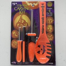 PUMPKIN PRO COLOSSAL CARVING KIT, PUMPKIN CARVING, 6 POP OUT STENCILS New In Box