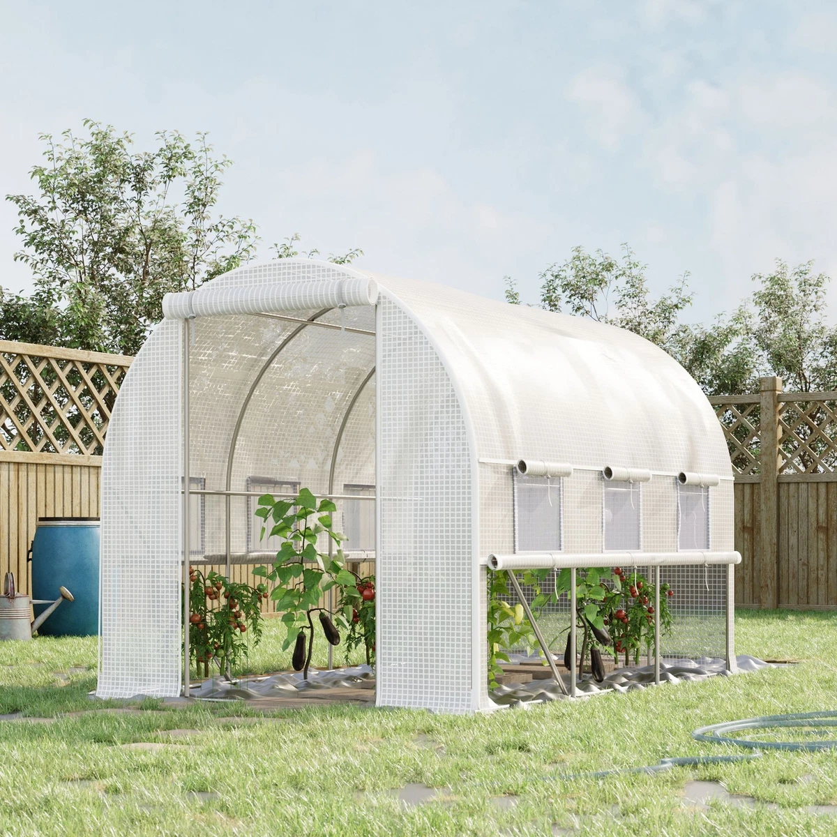 10u0026#039; x 7u0026#039; x 7u0026#039; Outdoor Backyard Walk-in Tunnel Greenhouse, Plant  Hot House | eBay