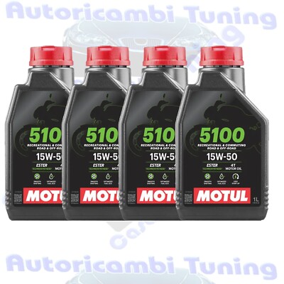 Motul 5100 15W50 Technosynthese Ester Jaso MA2 T903 Motoröl Motorrad 4 Ltr