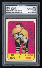 1967 Topps 42 John Bucyk PSA/DNA PSA Autograph Signed Boston Bruins Auto HQ Card