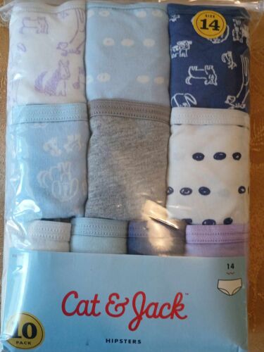 Cat & Jack Girls size 14 Hipster Panties underwear 10 pair pack. New