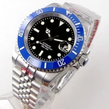 40mm Tandorio Black Dial BLue Ceramic Sapphire Glass NH35A Automatic Mens Watch
