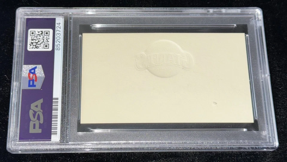 Carl Hubbell "Giants Legend & HOF" Signed Autographed Team Business Card PSA - Image 3 of 3
