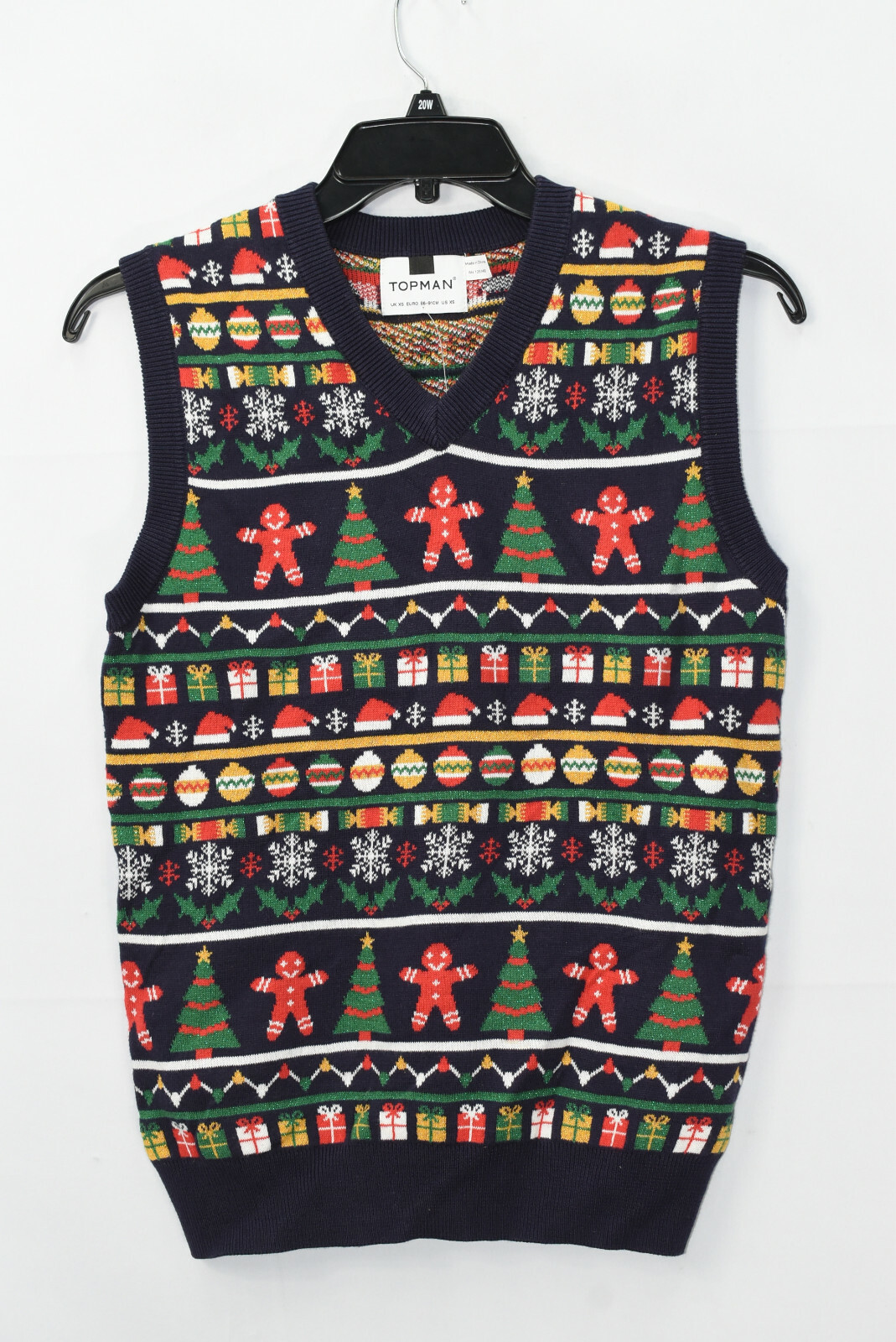 Topman Christmas Fair Isle Sweater Vest Navy Multi