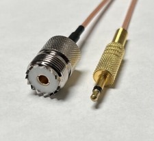 UHF Female to 3.5mm 1/8" TS Male 50ohm RG316 Coax Low Loss RF Cable USA LOT