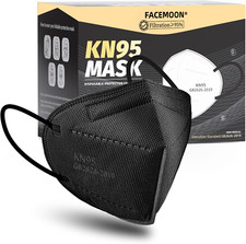 KN95 Face Masks Black Adults - 100 Pack KN95 Disposable Comfortable 5-Layer S...
