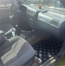 P2M for Nissan D21 Hardbody 1989-94 Pickup Race Front Floor Carpet Mats Checker