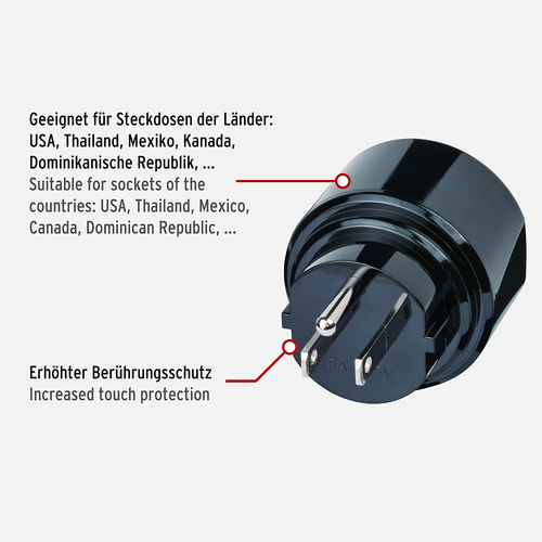 Brennenstuhl Reisestecker/Reiseadapter (Reise-Steckdosenadapter Für: USA Steckdo - Bild 4 von 12