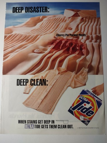 Vintage 1990s Print Ad Tide Ultra Deep Disaster Deep Clean Laundry Detergent Ebay