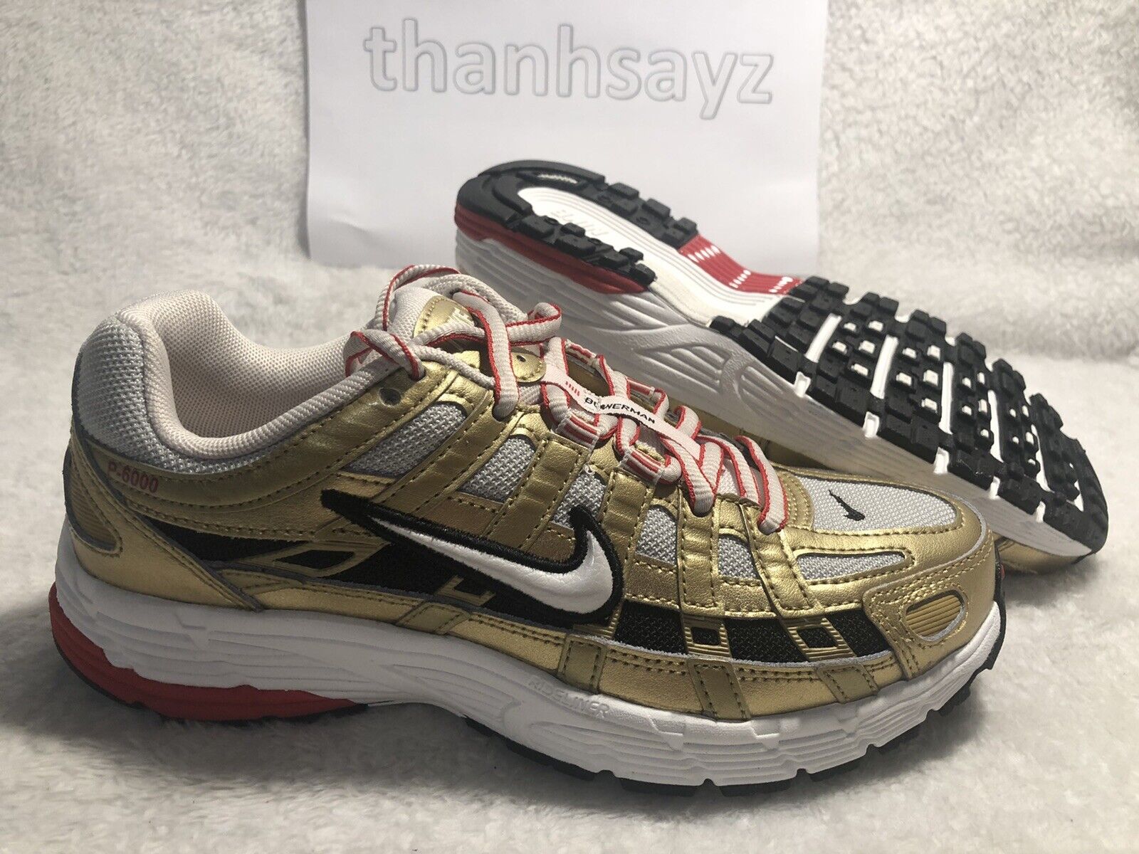 ratón Poner a prueba o probar Nominación NEW Nike P-6000 Bill Bowerman Series Gold Red Sneakers Women's Size 6  BV1021-007 | eBay