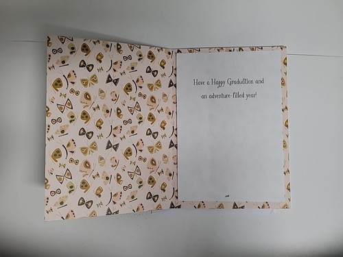 1 ( One Single ) Graduation Greeting Card For A Girl W/ Butterfly And Glitter. - Picture 4 of 4