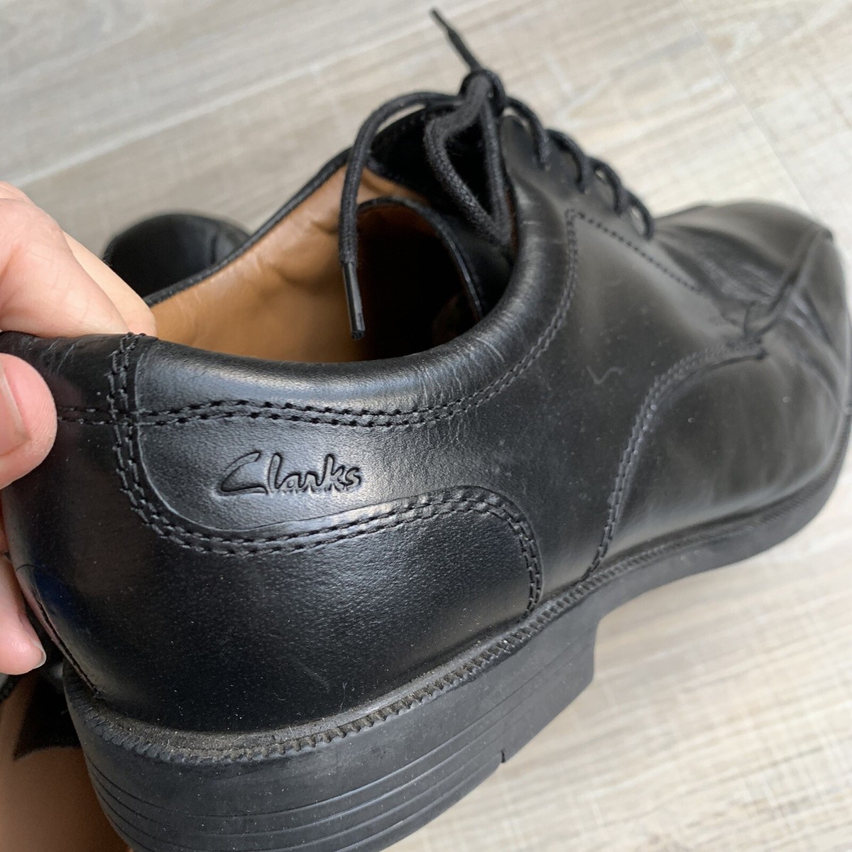 Clarks Collection Mens Black Leather Bicycle Toe Oxford Dress Shoes Size 15 M Clarks Collection Mens Dress Comfort Shoes Sz 10 Black  main image 2