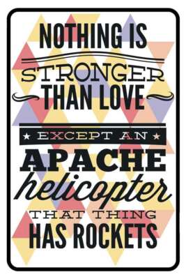 Nothing Stronger than Love sign Metal funny man cave house decor M790