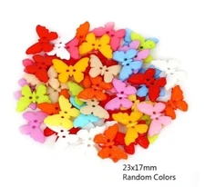 Pkg of 20 BUTTERFLY Plastic Buttons 7/8" (23mm) Craft Scrapbook (2218)