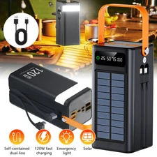 700000mAh Solar Power Bank 4 USB Portable Charger Fast Charging for Cell Phone