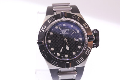 Herren Invicta 1153 Subaqua Noma IV GMT Quarz Uhr Schwarz Polyarmband
