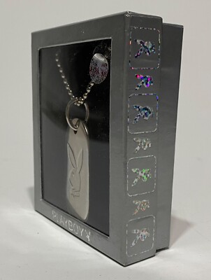 Playboy Classic Bunny Head Dog Tag Necklace ~ In Original Box | eBay