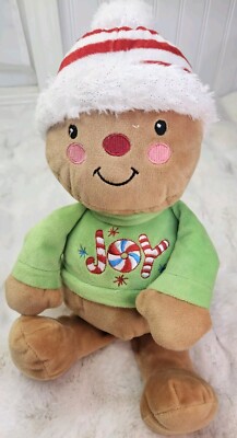 Dan Dee 16'' Stuffed Christmas Smiling Happy Ginger Bread Man Joy Hap Candy Cane