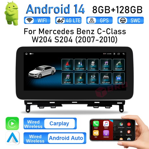10.25" For Mercedes Benz C Class W204 S204 Android 14 Car Stereo Sat Nav NTG 4.0