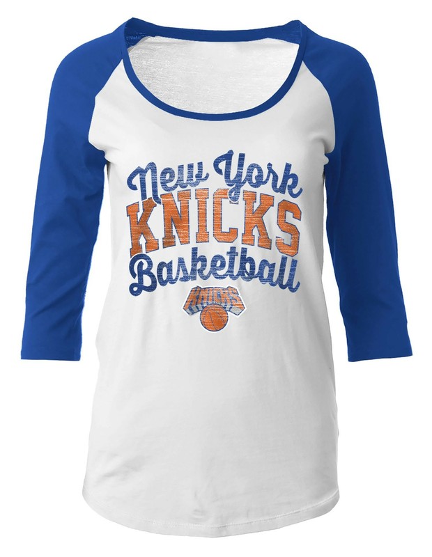 NBA New York Knicks Women's 100% Cotton Baby Jersey 3/4 Sleeve Scoop Neck Tee...