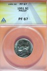 1951 -S ANACS PF67 JEFFERSON NICKEL #B40107 — photo 1