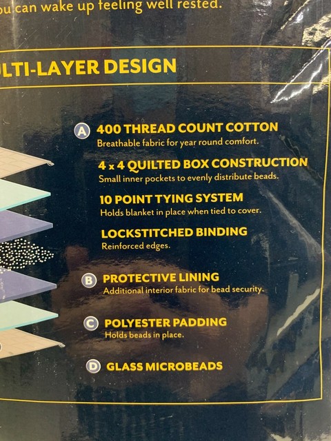 Pendleton Cooling Weighted Blanket 48x72 Inch 15 Lbs Gray for sale