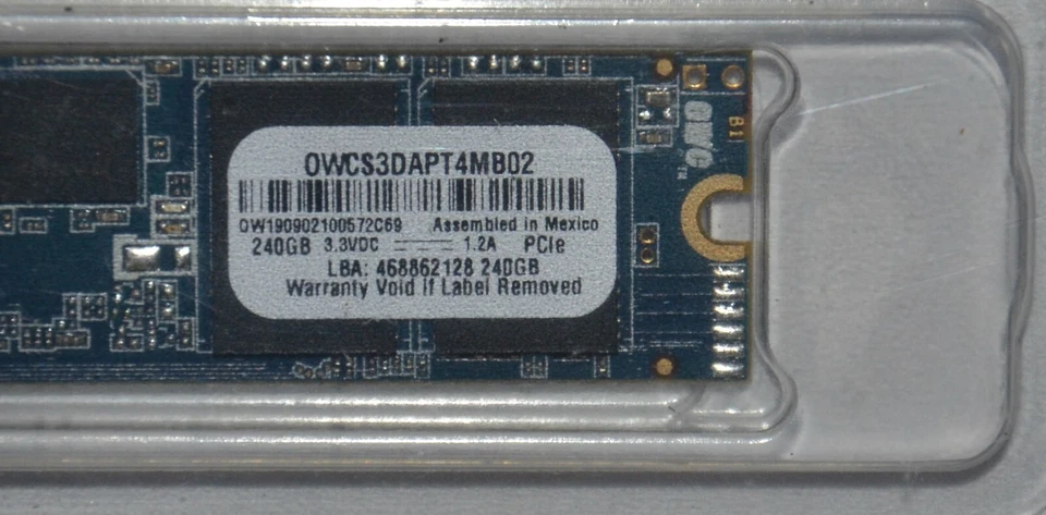 Owc 240Gb Aura Pro X2 Ssd Upgrade OWCS3DAPT4MB02 Macbook Air Pro Mac Mini new - Image 2 of 3