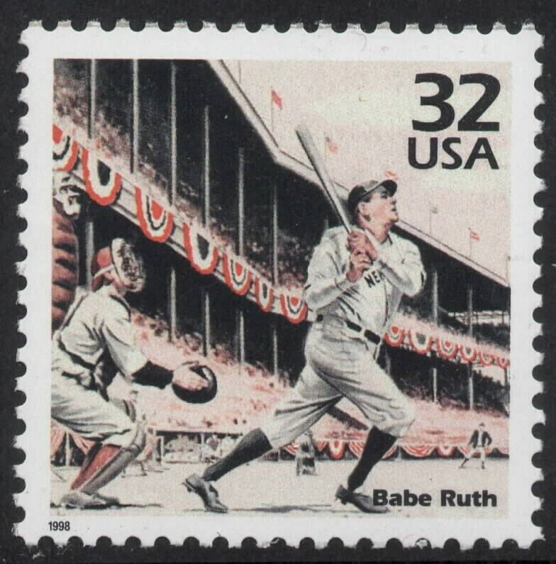 BABE RUTH NY YANKEE Mint Never Hinged Baseball Single Stamp New York #3184a