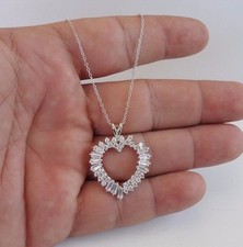 925 STERLING SILVER OPEN HEART NECKLACE PENDAND /18''