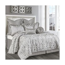 Loom and Mill 9-Piece Contemporary Jacquard Comforter Set, Luxury Damask Bedd...