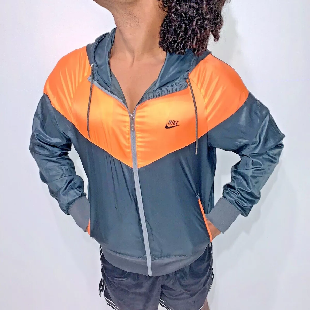 leven picknick Shetland Rare Vintage Nike Windrunner Windbreaker Jacket Orange Blak Nylon Glanz Med  | eBay